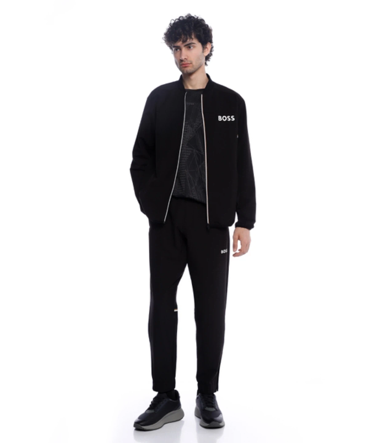 BOSS Gabardine Tracksuit Set - Black Medium