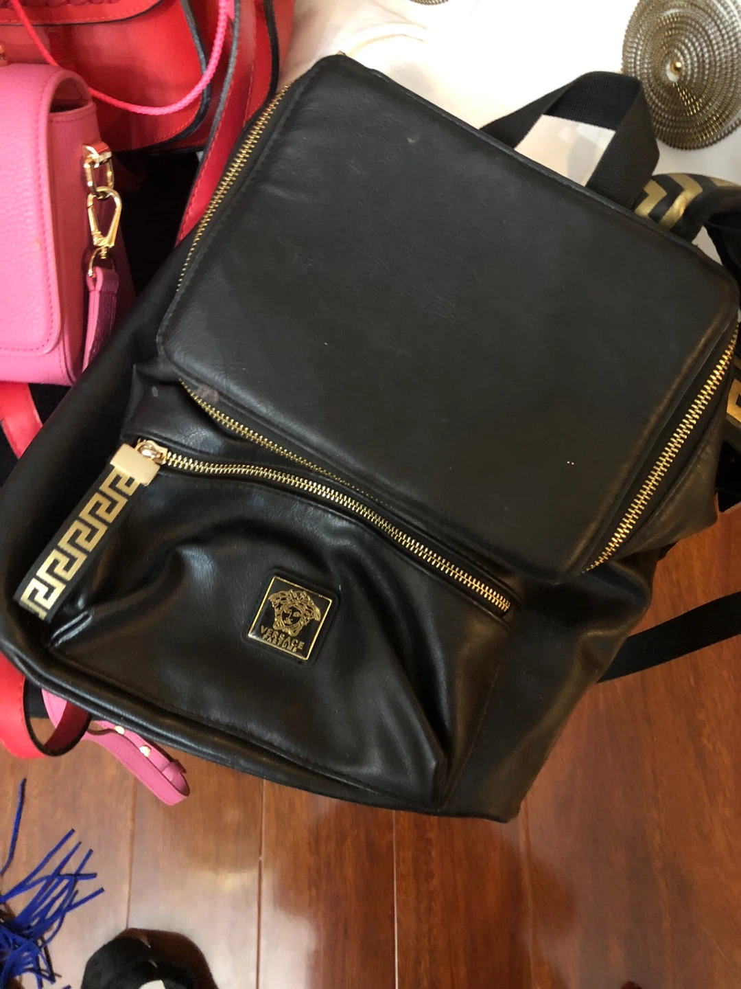 Real Versace Black Leather Medusa Backpack - photo 2