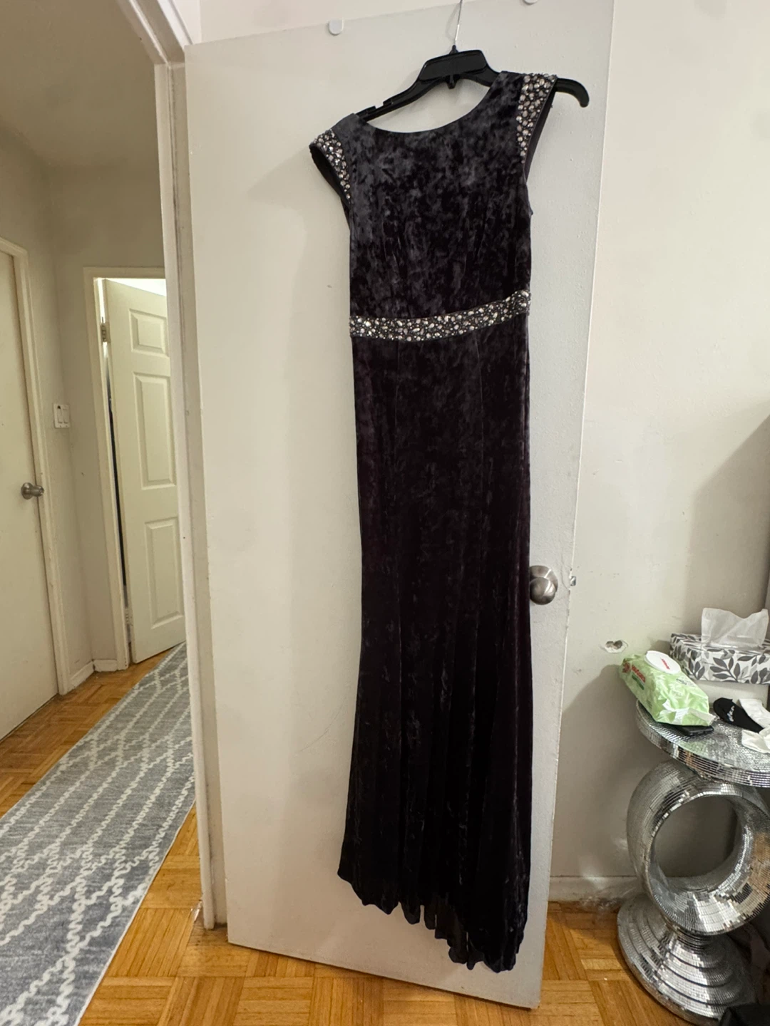 Melanie Lyne Velvet Beaded Maxi Dress
