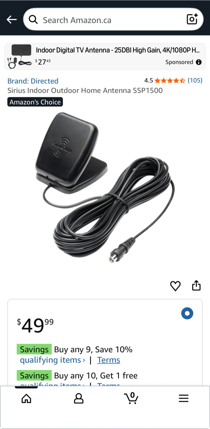 Sirius Indoor / Outdoor Home Antenna – SSP1500