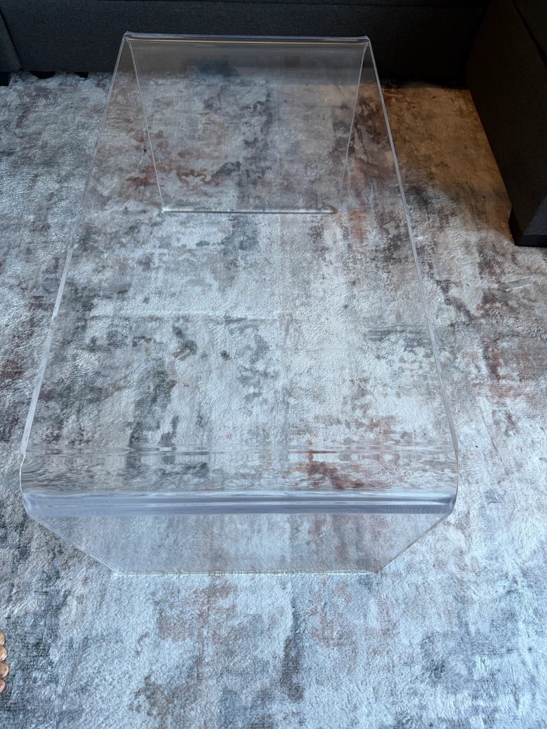Modern Clear Acrylic Coffee Table – Open Box Return - photo 2