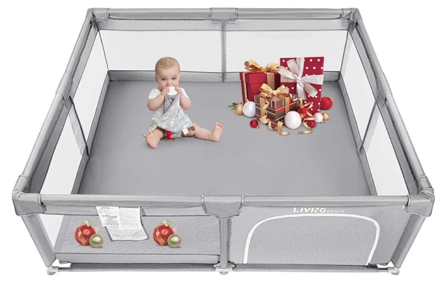 LIVING basics Baby Playpen Crib - Grey