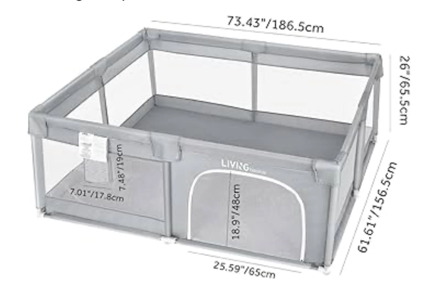 LIVING basics Baby Playpen Crib - Grey - photo 5