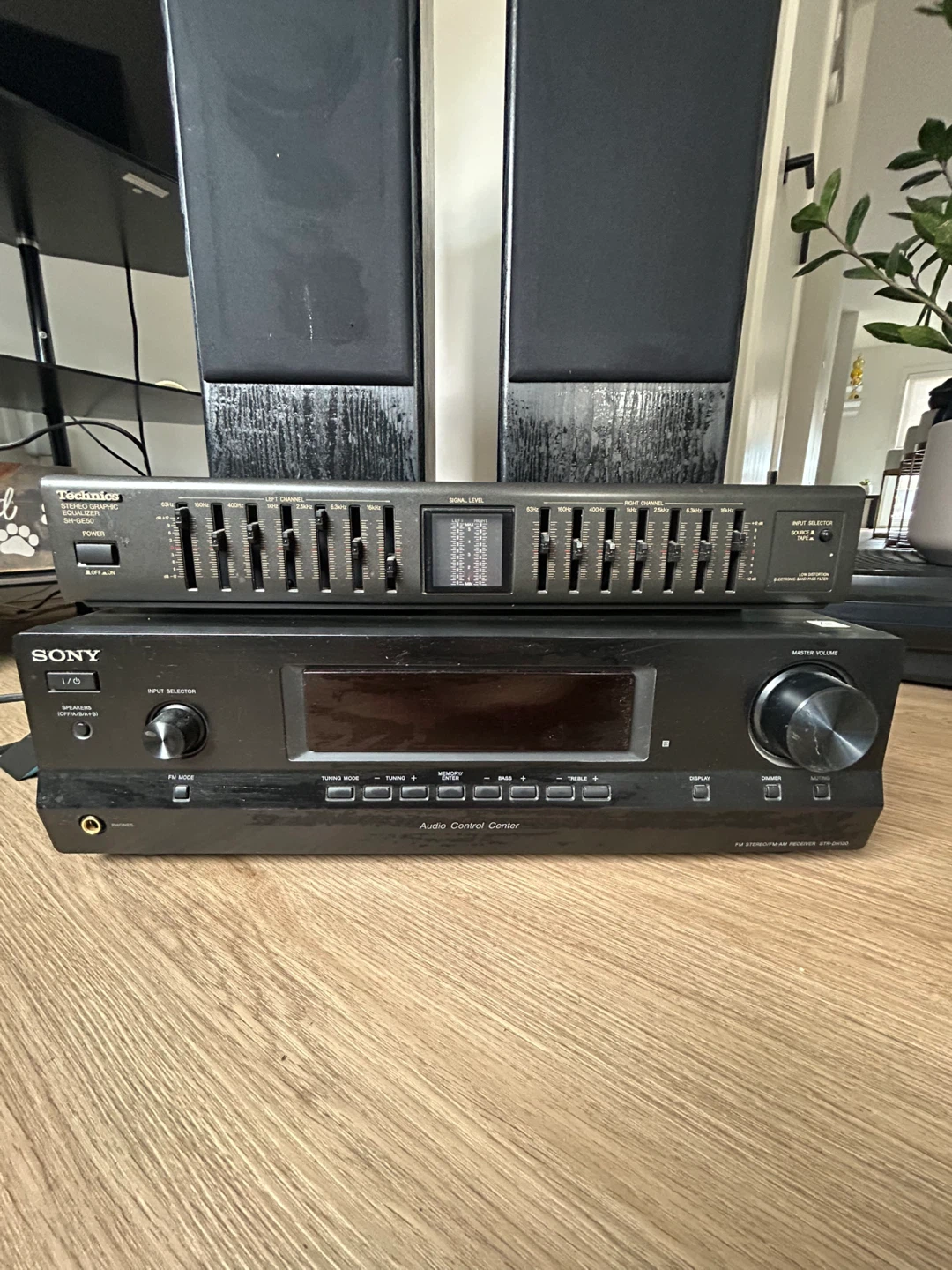 Technics Stereo Graphic Equalizer and Sony Audio Control Center