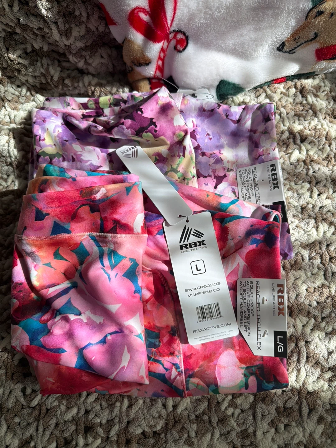 RBX Active Women's Floral Print Leggings Size L (2 Pairs)