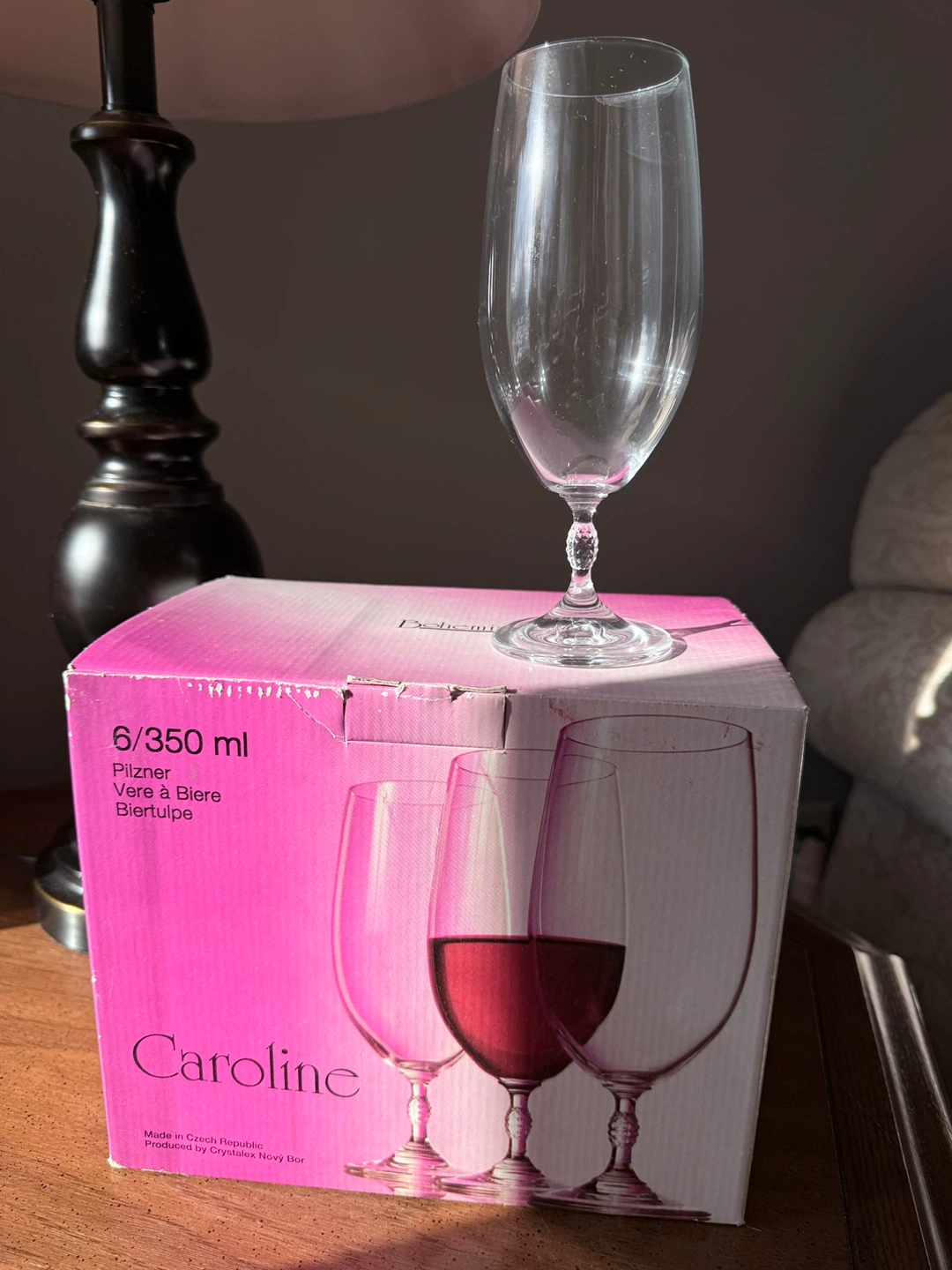 Caroline 5 x 350 ml Pilsner Beer Glasses