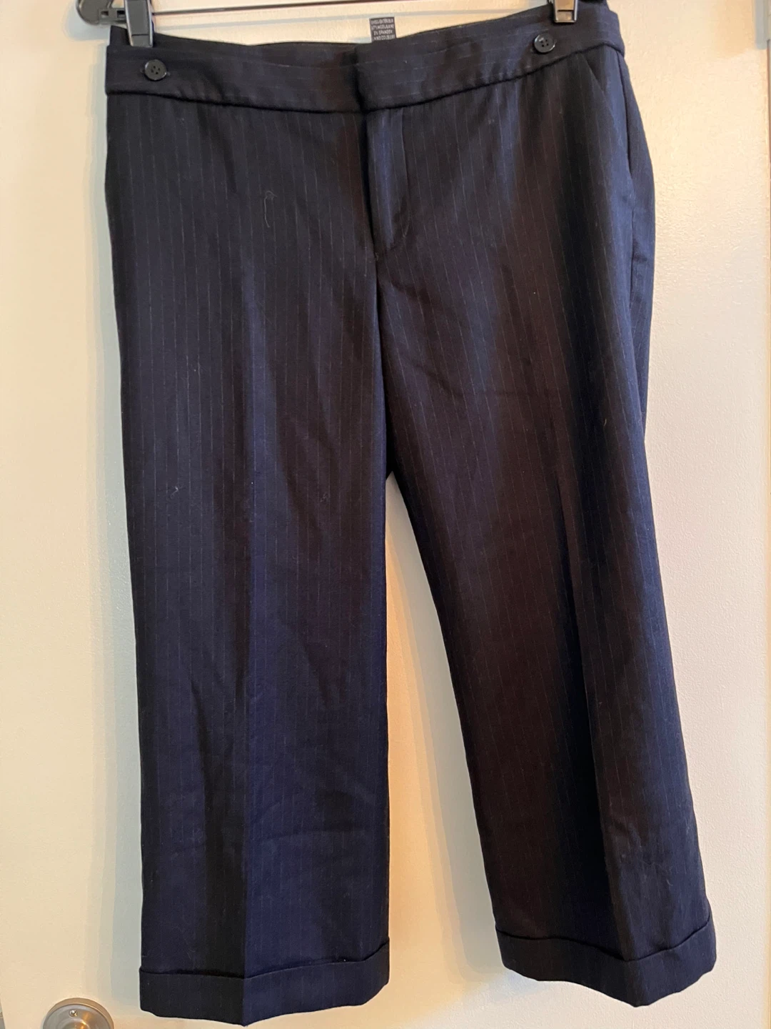 Club Monaco Navy Pinstripe Ankle Pants - photo 2