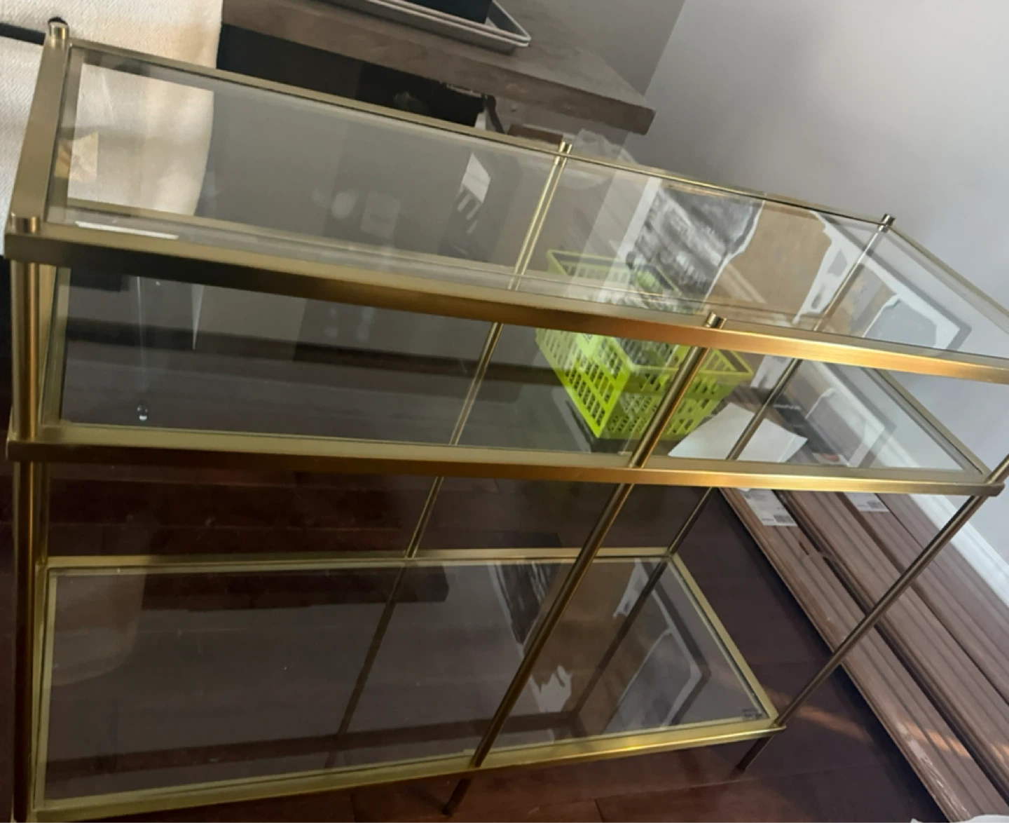 Gold Metal and Glass Display Shelf - photo 2