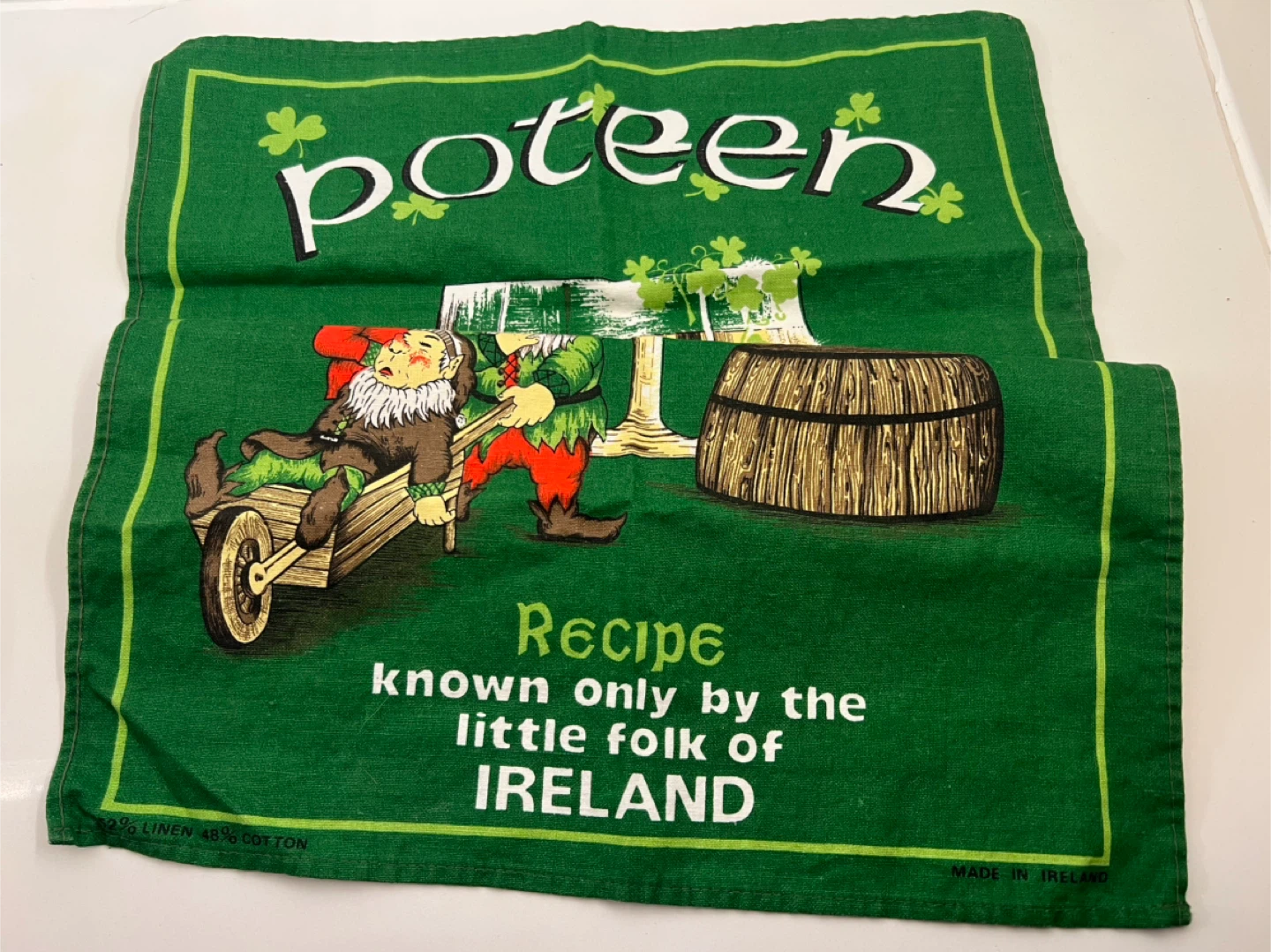 Vintage Irish Poteen Recipe Tea Towel - photo 2