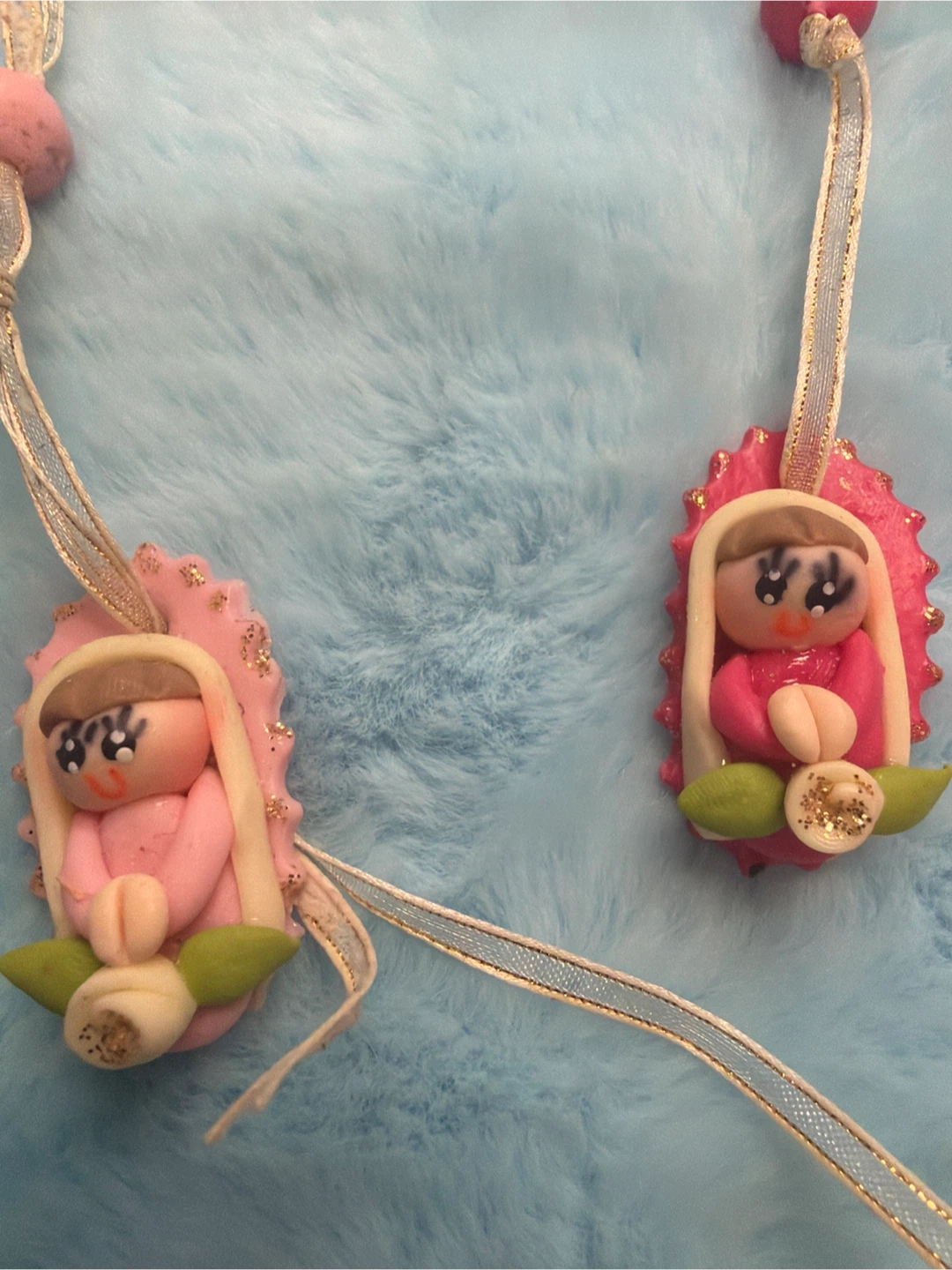 Handmade Rosary Beads of clay with Figure Pendant - photo 2