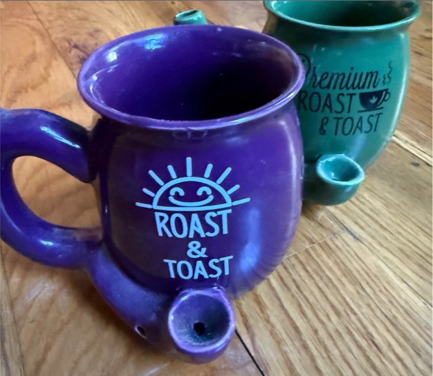 Roast & Toast Ceramic Mug Pipe - Purple & Green