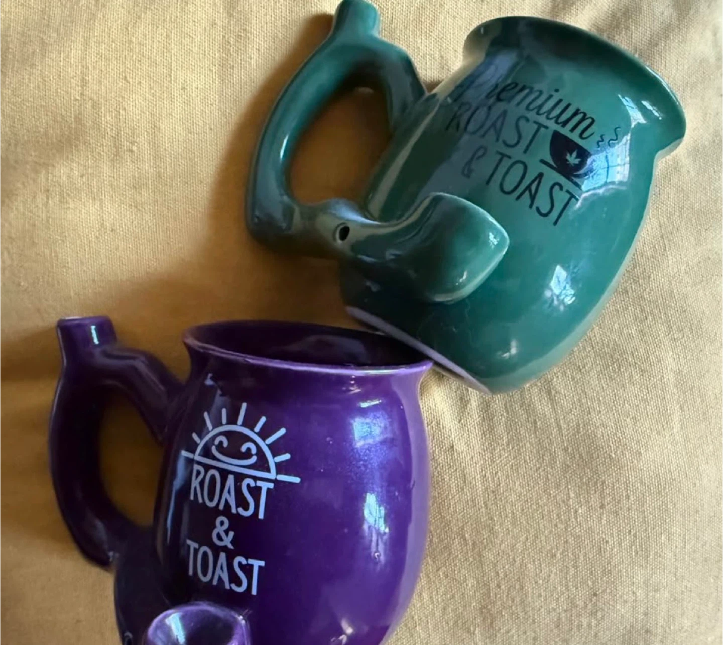 Roast & Toast Ceramic Mug Pipe - Purple & Green - photo 2