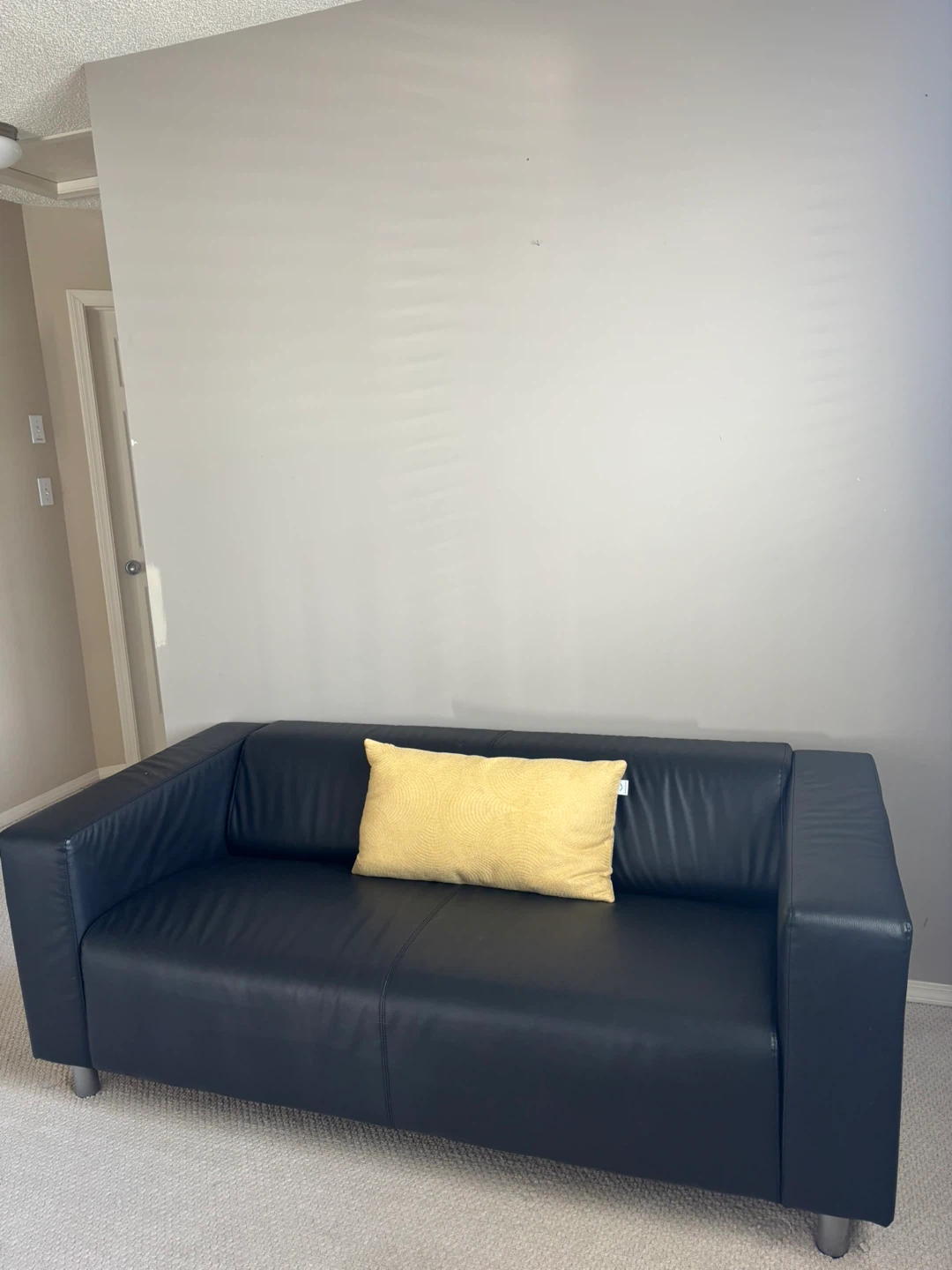 Black Faux Leather Sofa