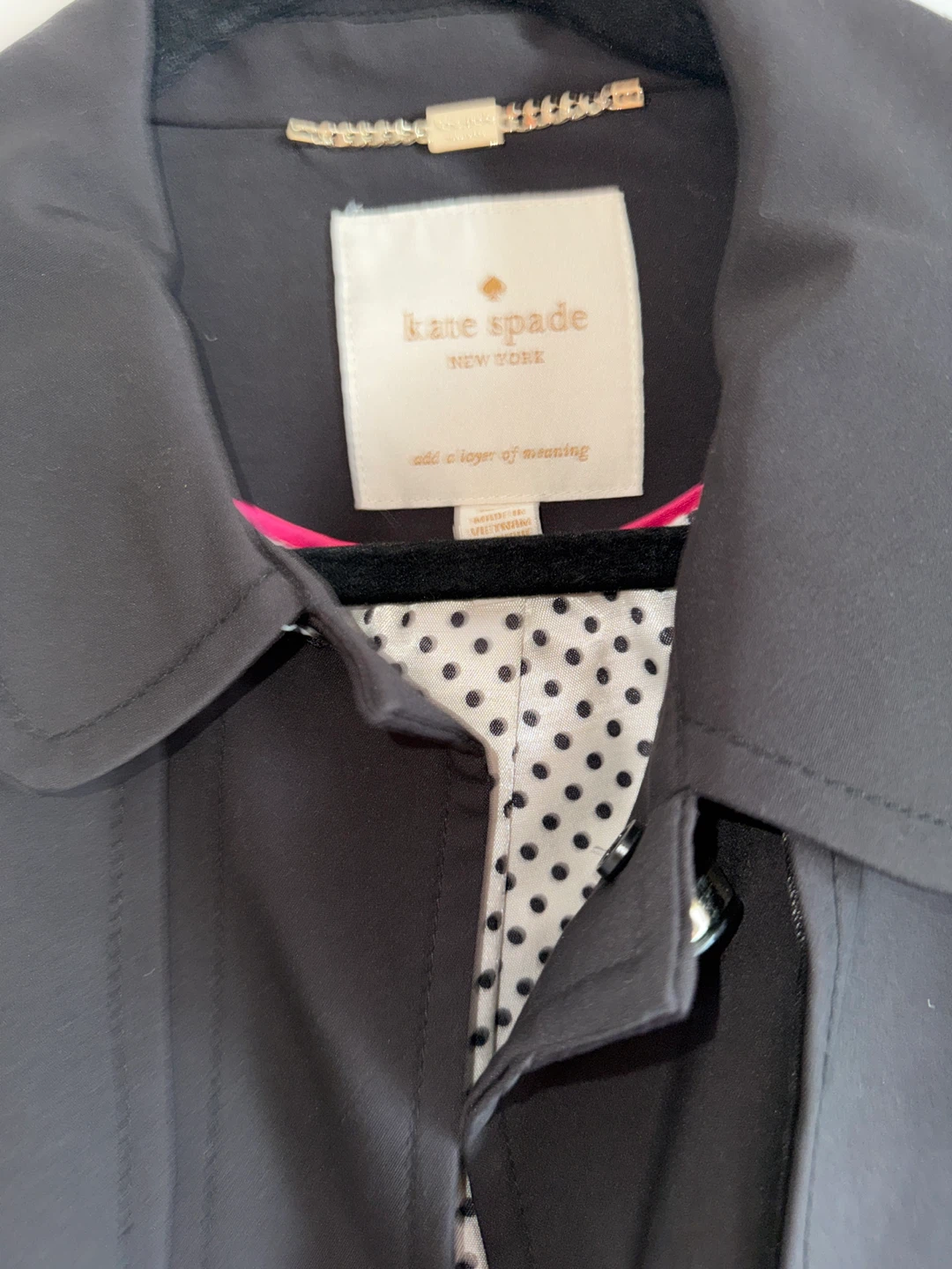 Kate Spade Black Trench Coat Medium - photo 3