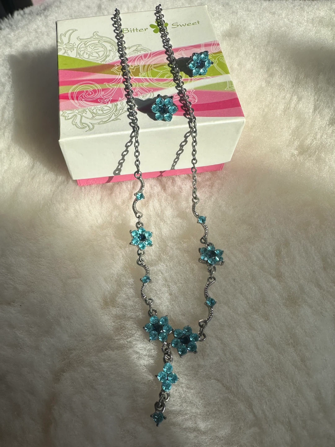 Vintage 90's Bitter Sweet Necklace & Earring Set with Box