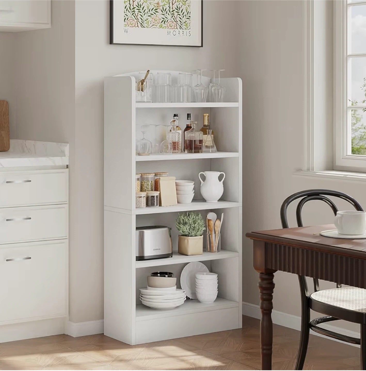 White 5-Shelf Bookshelf - photo 2
