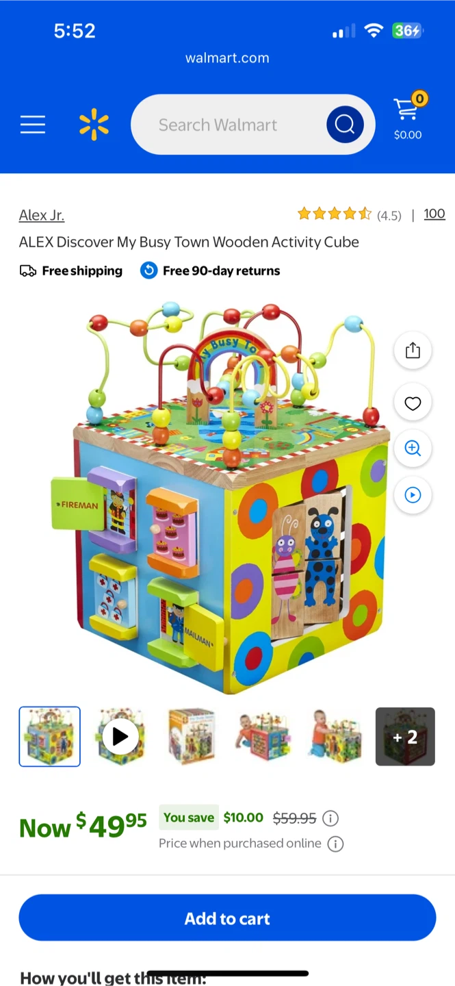 ALEX Discover My Busy Town Wooden Activity Cube