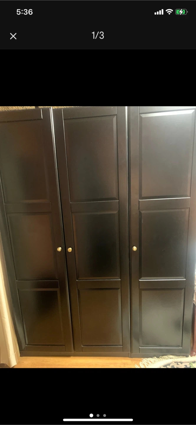 Black Wardrobe with Three Doors
