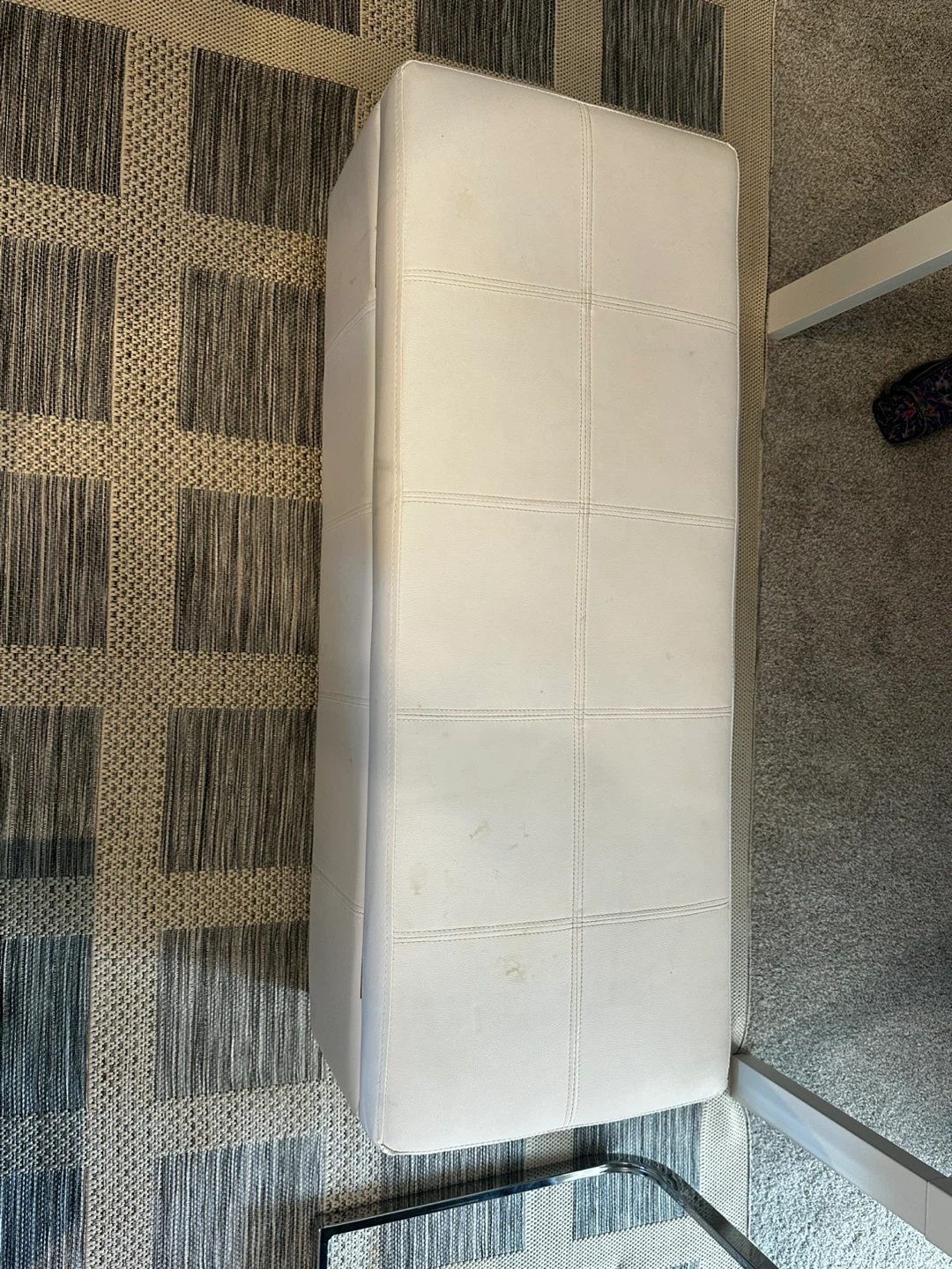 Bouclair White Faux Leather Storage bench