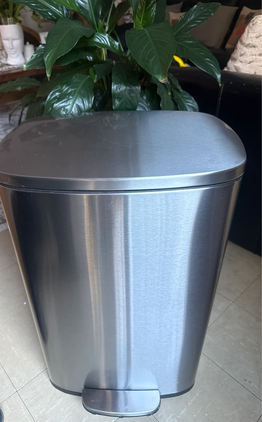 Brushed Stainless Steel Step Trash Can