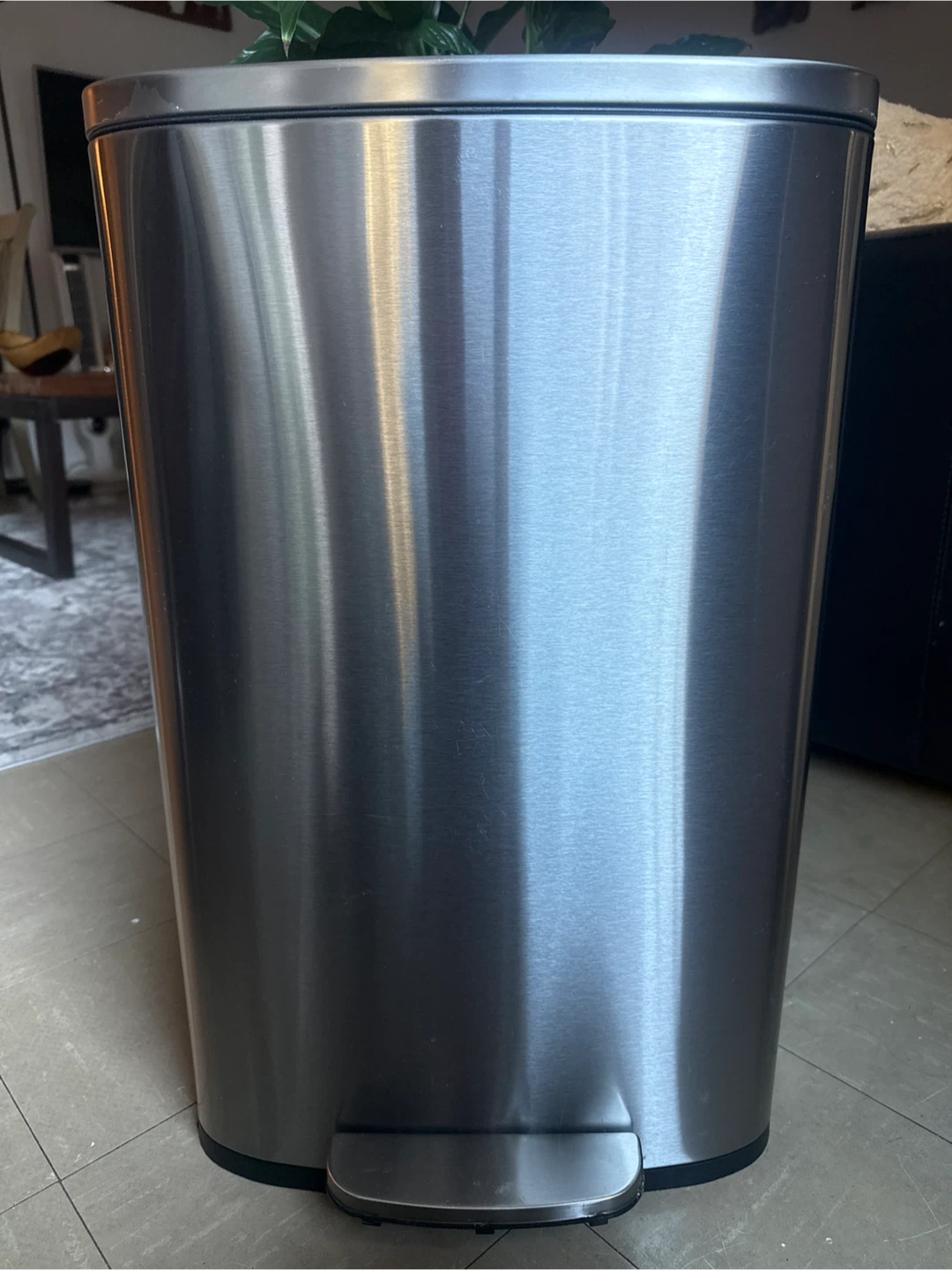 Brushed Stainless Steel Step Trash Can - photo 2