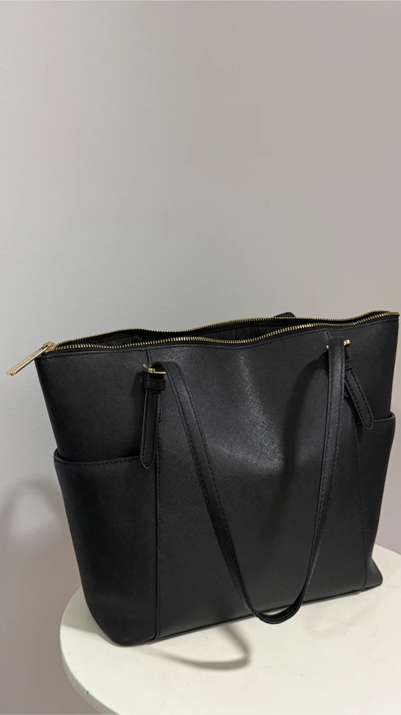 Michael Kors Jet Set Large Saffiano Leather Top-Zip Tote Black - photo 5