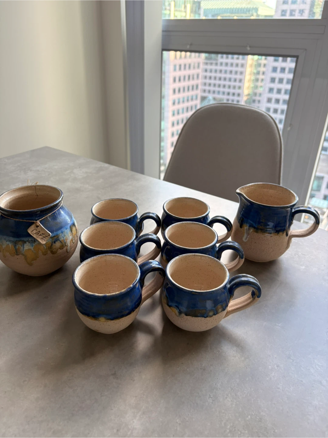 Vintage Fuego Creativo Venezuelan Pottery Coffee Set (8-Piece)
