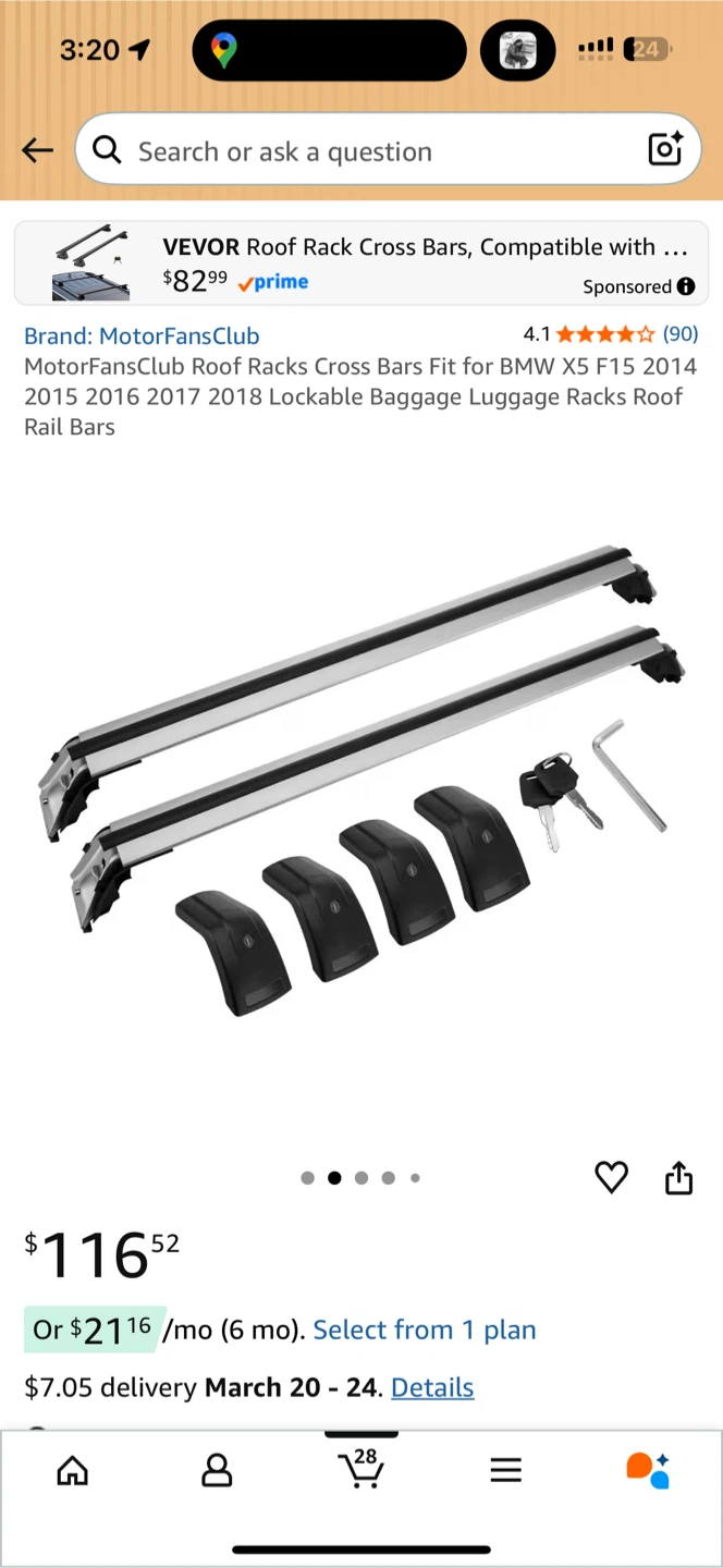 MotorFansClub Roof Rack Cross Bars for BMW X5 - photo 2