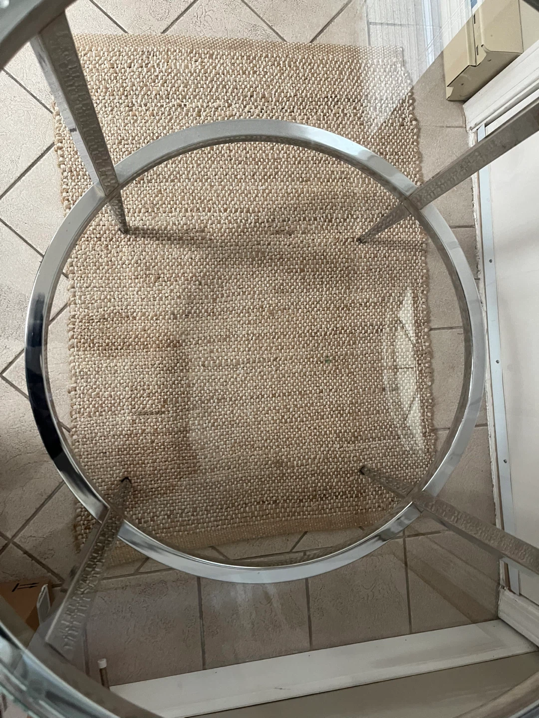 Glass and Chrome Round Accent Table - photo 2