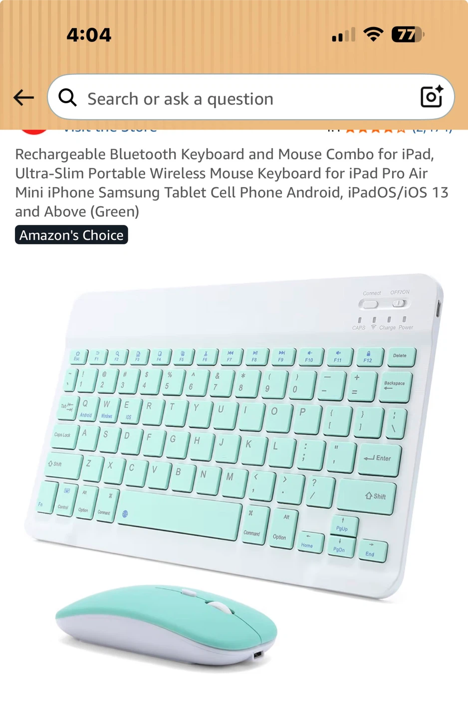 Rechargeable Bluetooth Keyboard and Mouse Combo - Green - photo 2
