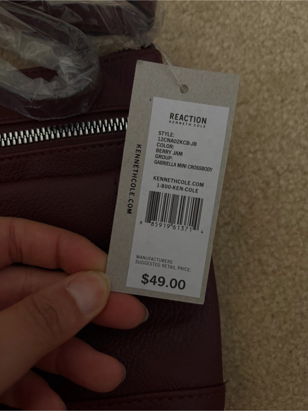Reaction Kenneth Cole Gabriella Mini Crossbody Bag in Berry Jam - photo 2