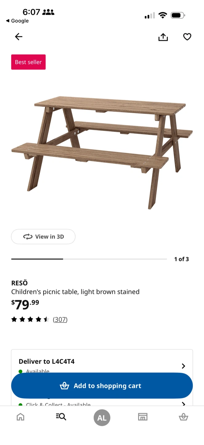 IKEA RESÖ Children's Picnic Table - photo 3