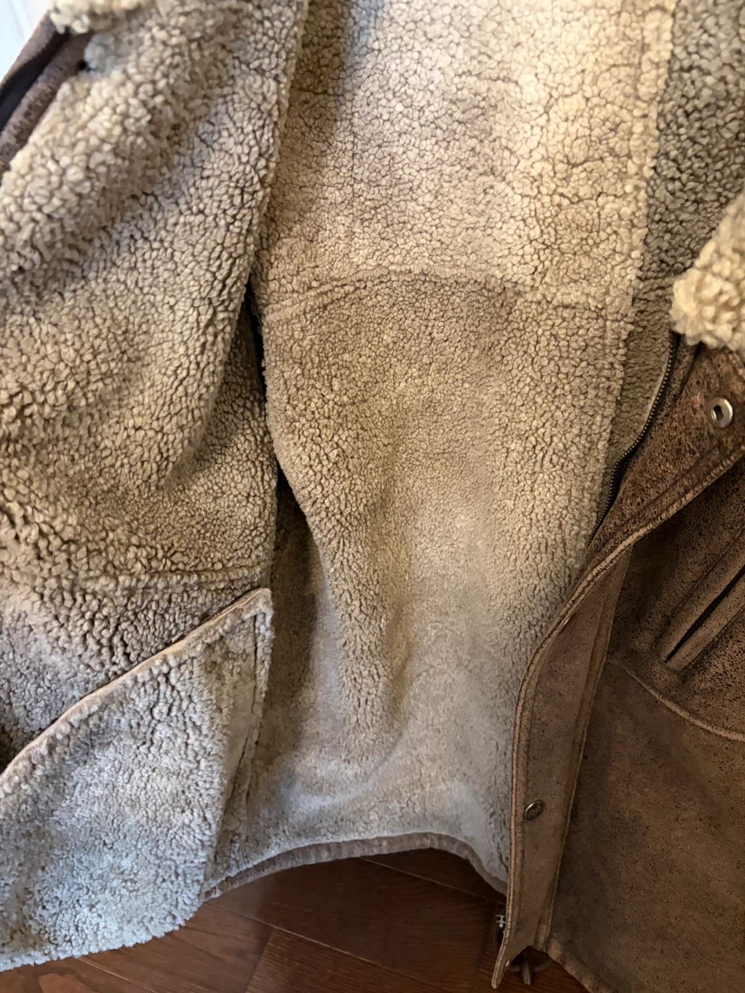 Brown Suede Sheepskin Lined Winter Jacket - photo 4