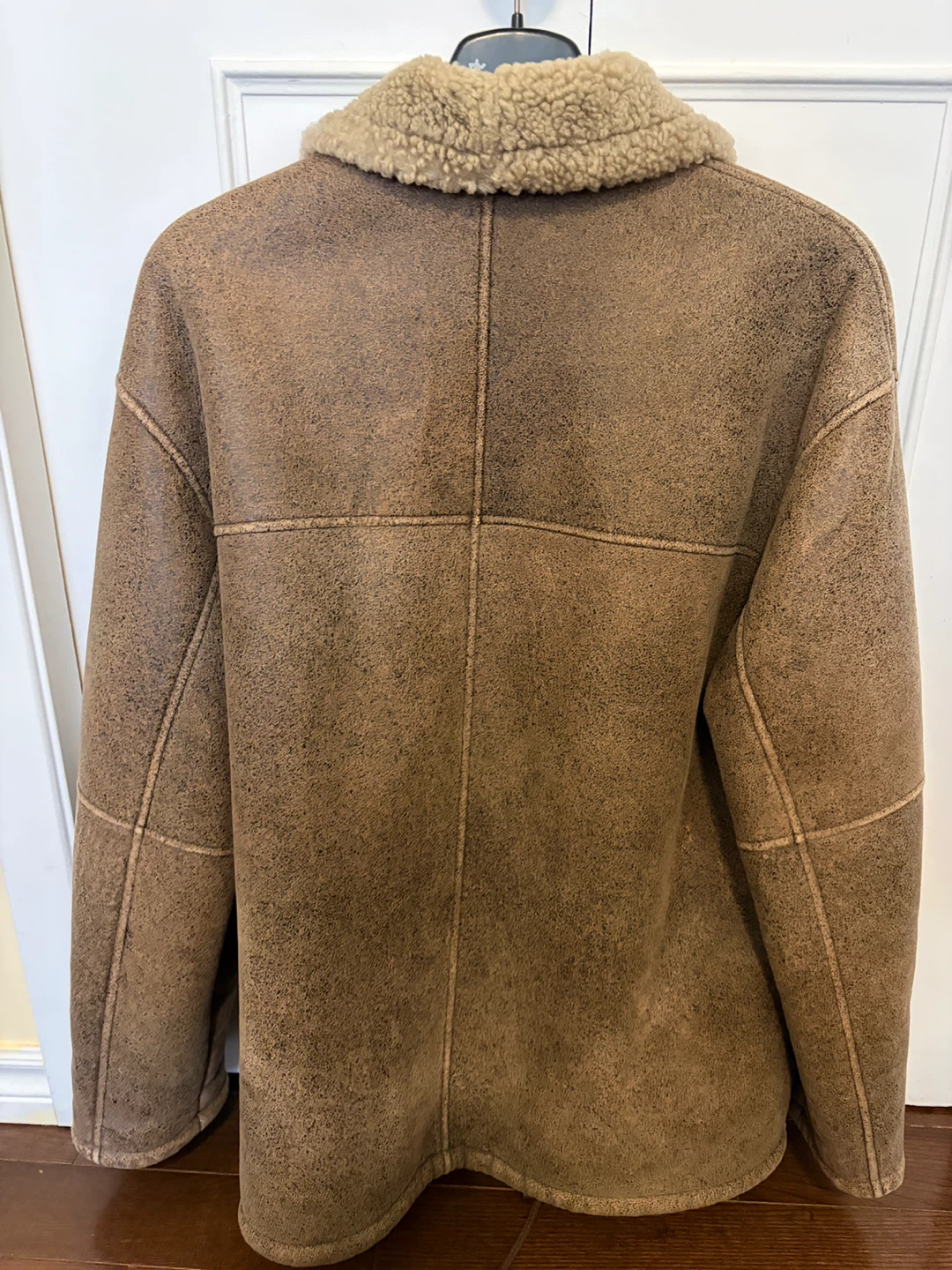 Brown Suede Sheepskin Lined Winter Jacket - photo 3