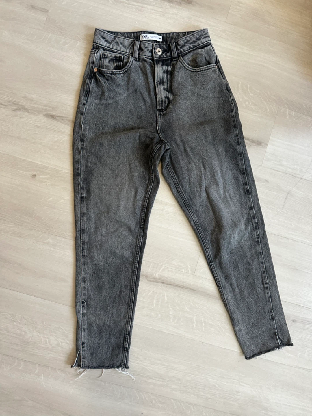 ZARA Grey Wash Mom Jeans
