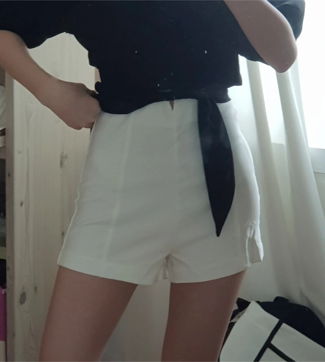 High-Waisted White Shorts - photo 2