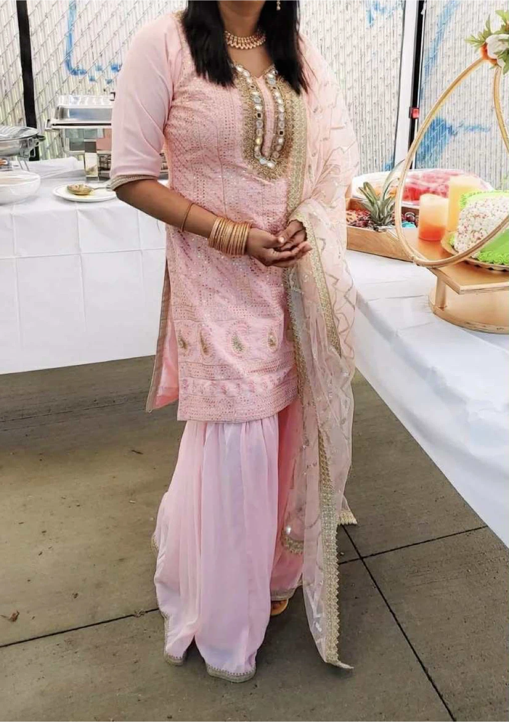 Pink Embroidered Punjabi Suit with Dupatta