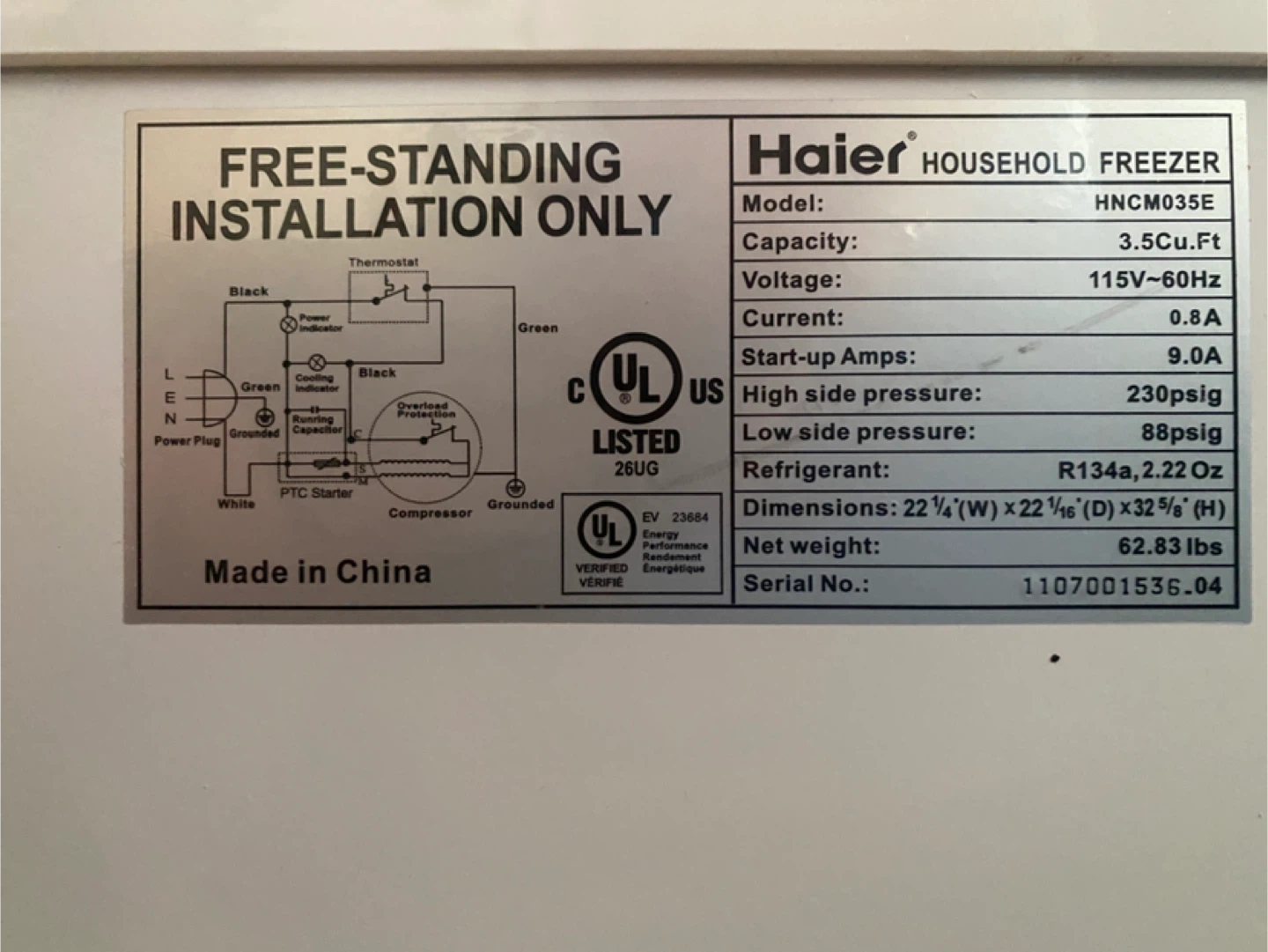 Haier 3.5 Cu Ft Compact Chest Freezer (CAN DELIVER) - photo 2