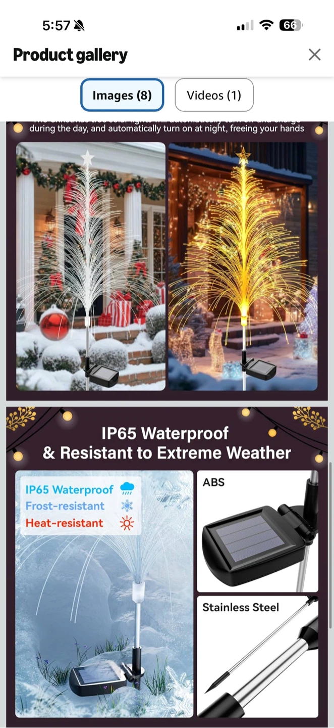 Solar Christmas Tree Garden Lights – Set of 6 ✨🎄 - photo 2