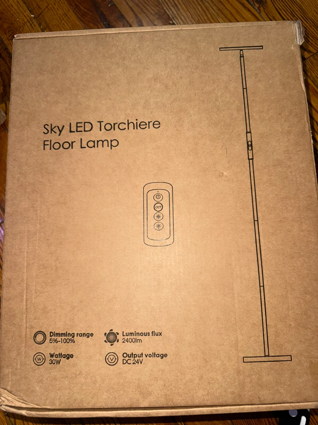 Sky LED Torchiere Floor Lamp with Remote