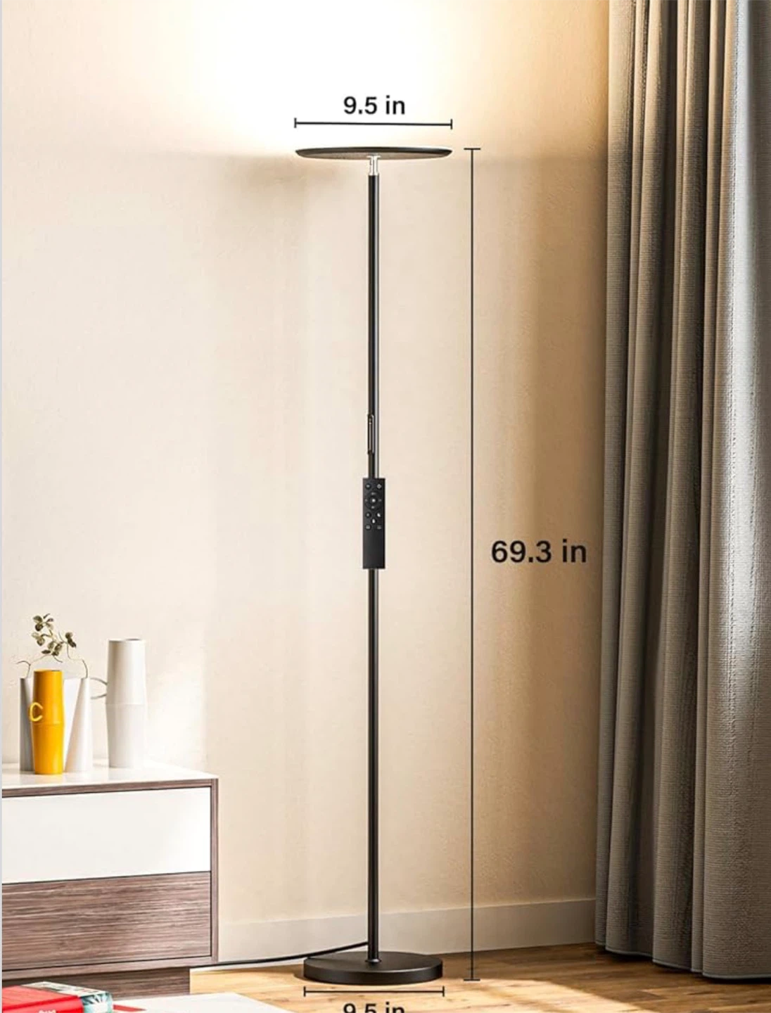 Sky LED Torchiere Floor Lamp with Remote - photo 4