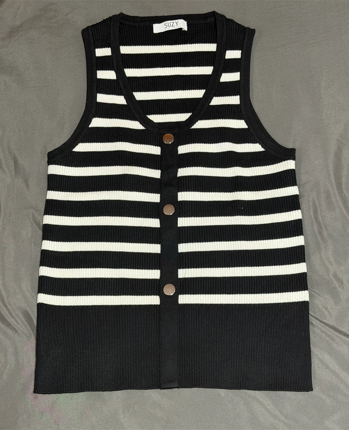 Suzy Striped Knit Vest