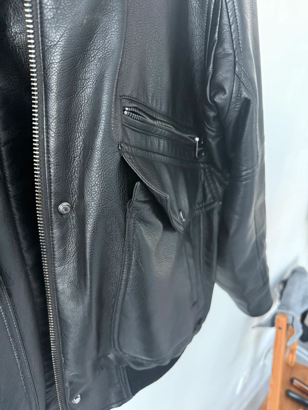 Bershka Black Faux Leather Bomber Jacket - photo 3