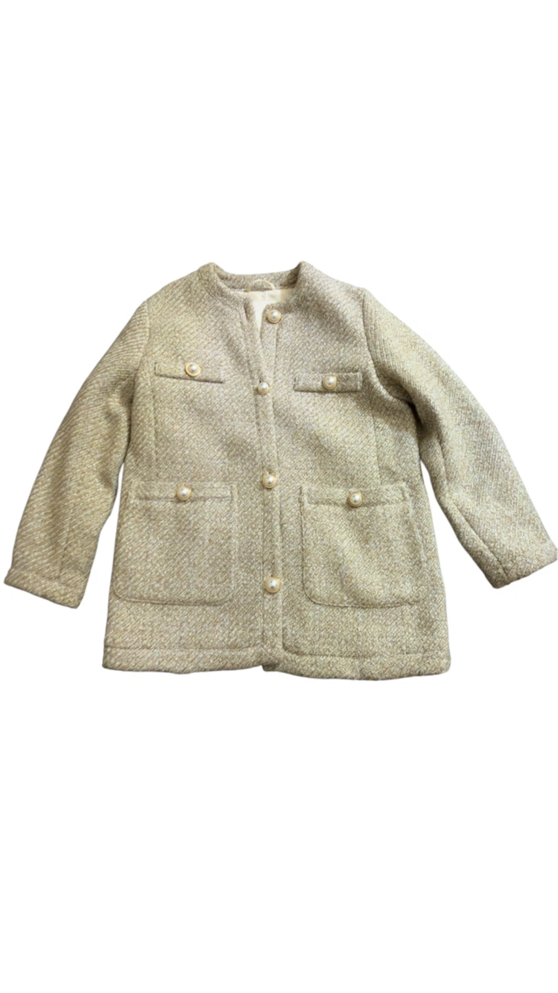 H&M Tweed Jacket with Pearl Buttons - Size S