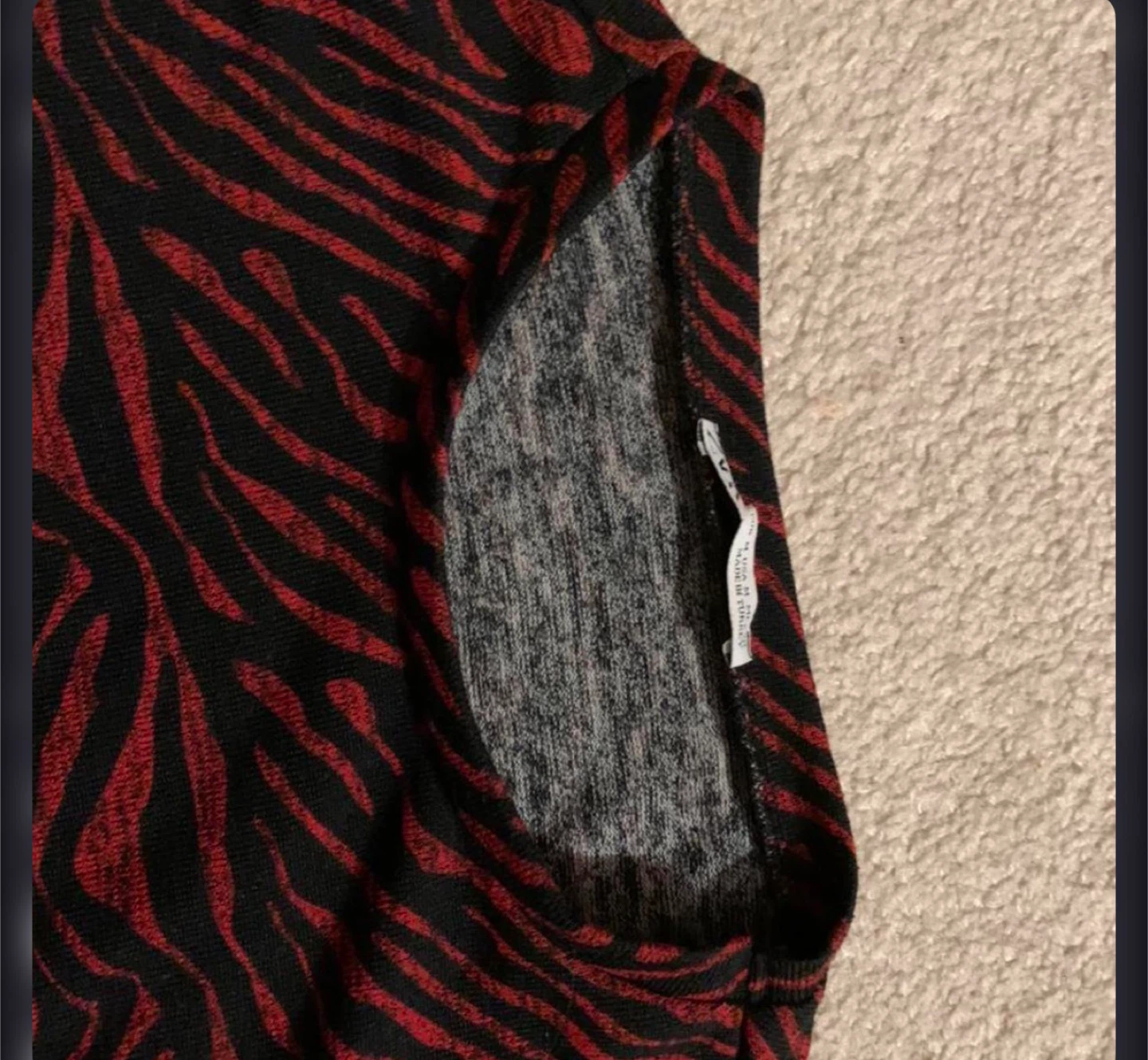 Red and Black Zebra Print Long Sleeve Top - photo 2