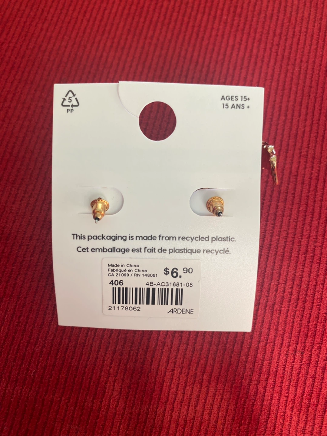 Ardene Gold Tone Hoop Earrings - photo 3