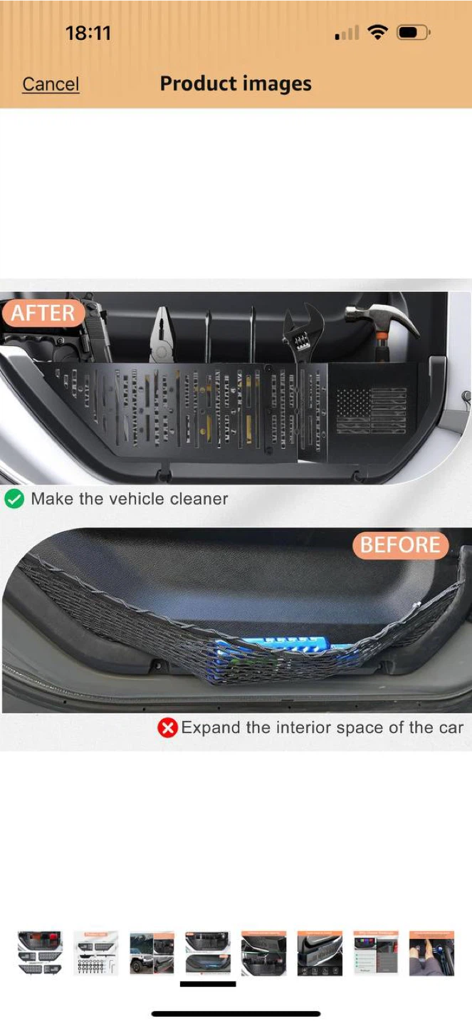Jeep Wrangler / Gladiator Front Door Storage Pockets – Metal - photo 5
