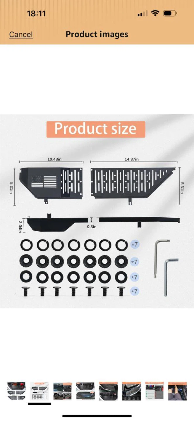 Jeep Wrangler / Gladiator Front Door Storage Pockets – Metal - photo 3