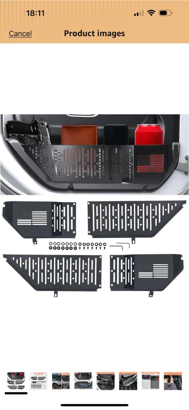 Jeep Wrangler / Gladiator Front Door Storage Pockets – Metal - photo 2