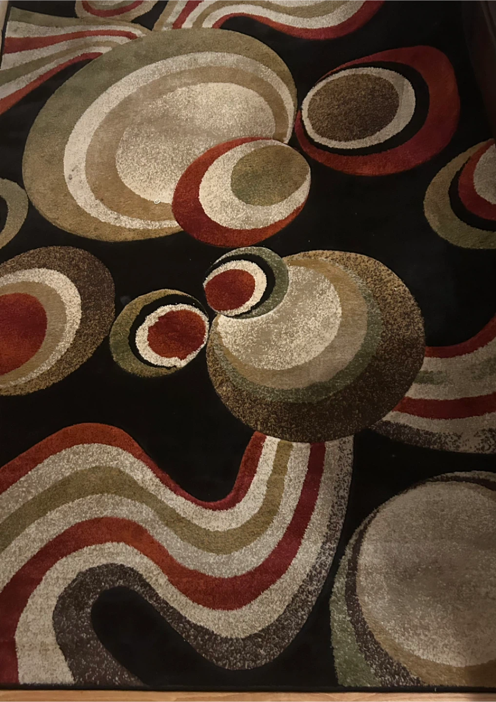 Abstract Swirls and Circles Area Rug